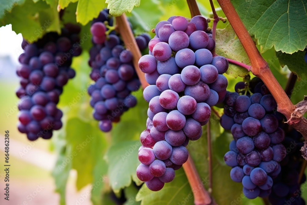 purple grapes in vines ready for harvest