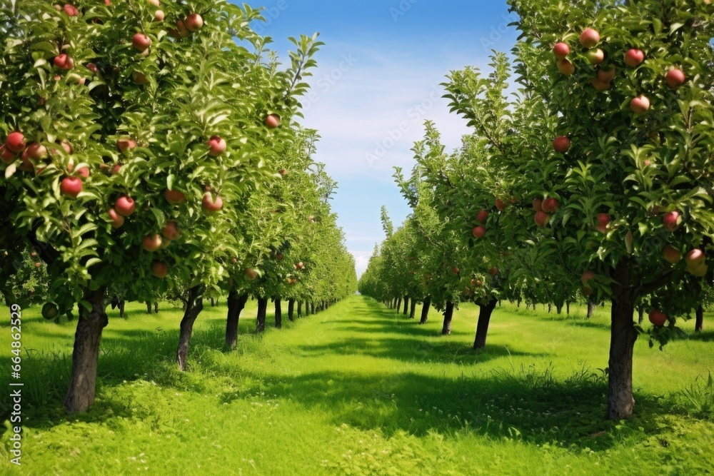 a healthy orchard of apple trees