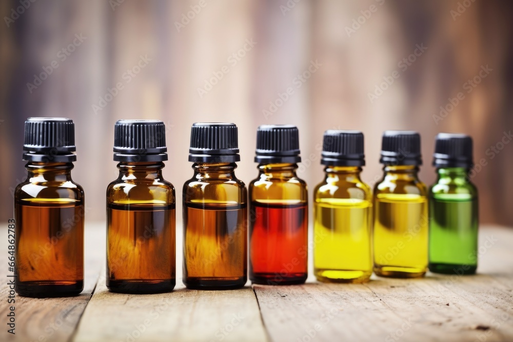 a row of different essential oil bottles a row of different essential oil bottles