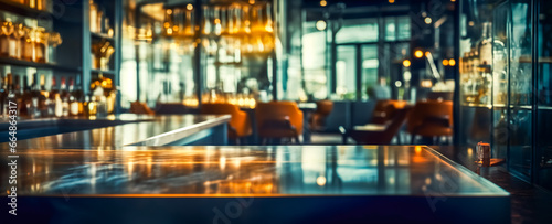 Blur shot of classic luxury counter bar drink.cocktail bartender with  light gold bokeh background.beverage concepts