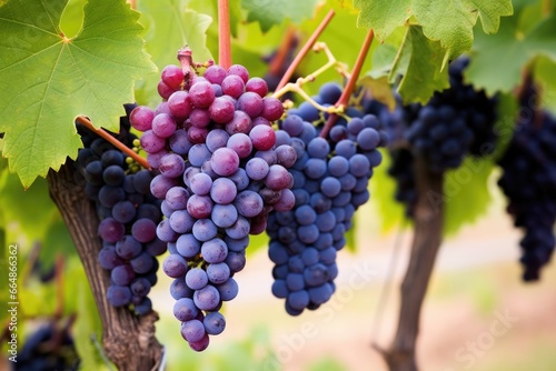 purple grapes in vines ready for harvest