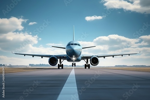 Business Plane Taking Off From Airport Runways