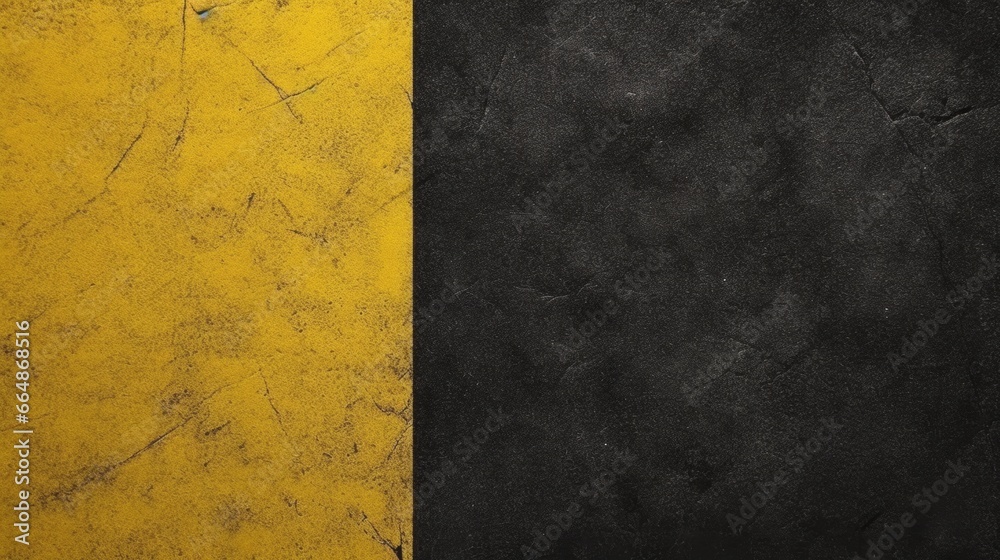 Naklejka premium Vintage, grungy background with textured yellow and black splash. Artistic brush strokes, ink splatters, shapes modern, abstract design. Perfect for banners, posters, or artistic retro illustration.