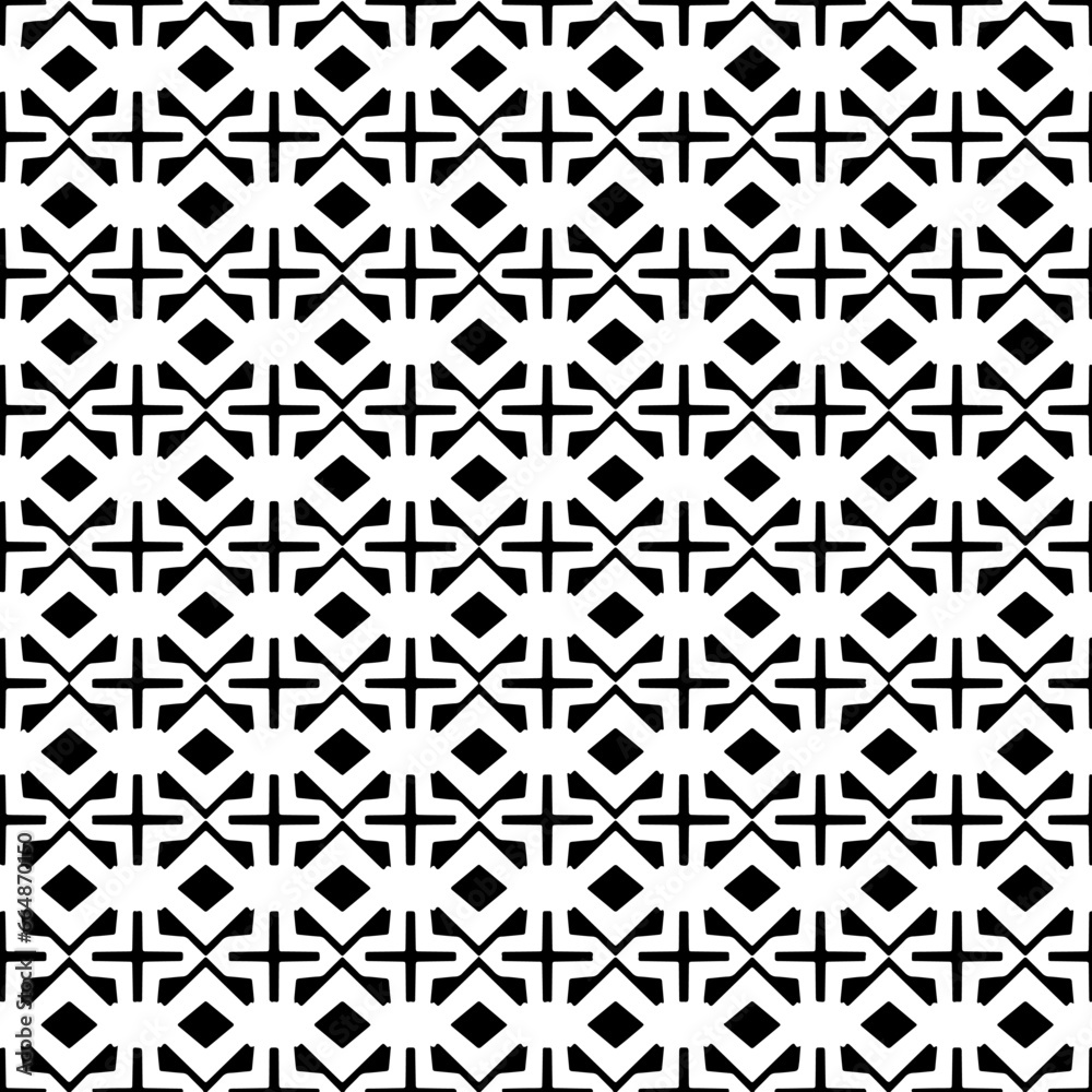 White background with black pattern. Seamless texture for fashion, textile design,  on wall paper, wrapping paper, fabrics and home decor. Simple repeat pattern.