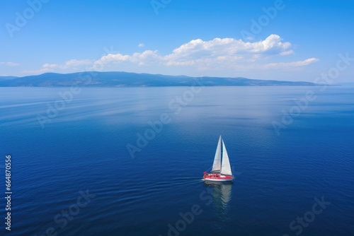 a drone shot of sailing boats maintaining safe distance © altitudevisual