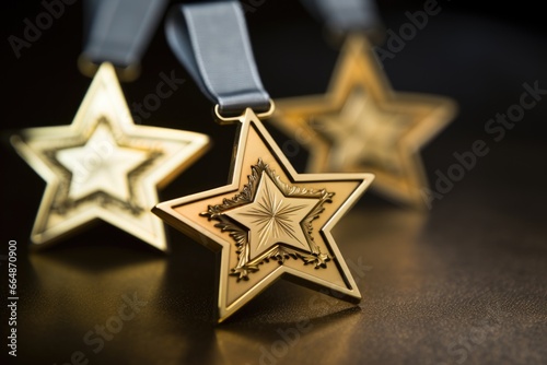 close-up of pin style community service awards