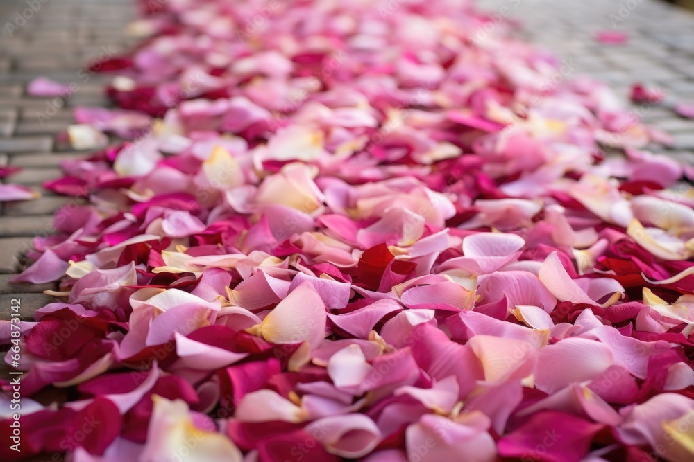 Obraz premium close-up of flower petals strewn for an aisle walk