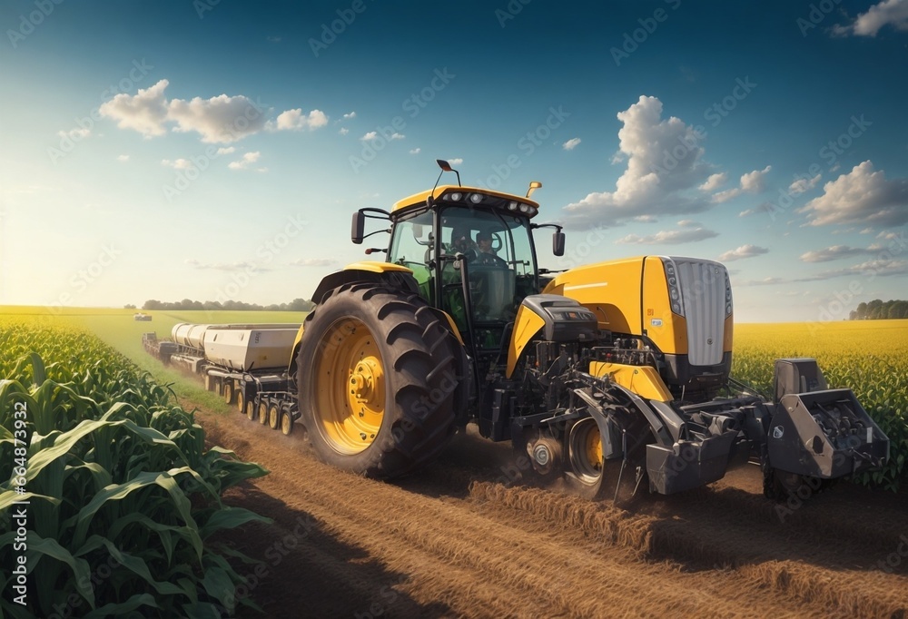 Obraz premium tractor in field