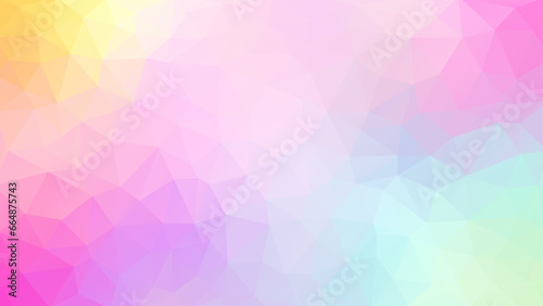 Unicorn rainbow low poly triangle gradient mosaic background, vector illustration for banner, web template, poster, backdrop, etc