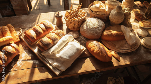 An Overhead Shot of a Baker s Table Covered With an Ass