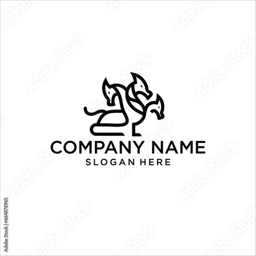 simple Hydra line icon logo vector design, 
