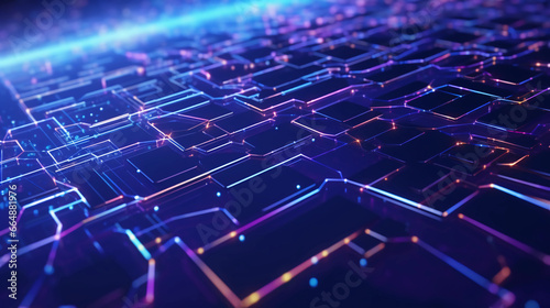 Obraz na płótnie Abstract digital graphics Futuristic 3D Concept, AI and Big Data Technology background, cityscape, Information Digitalization Lines, Generative AI. w salonie