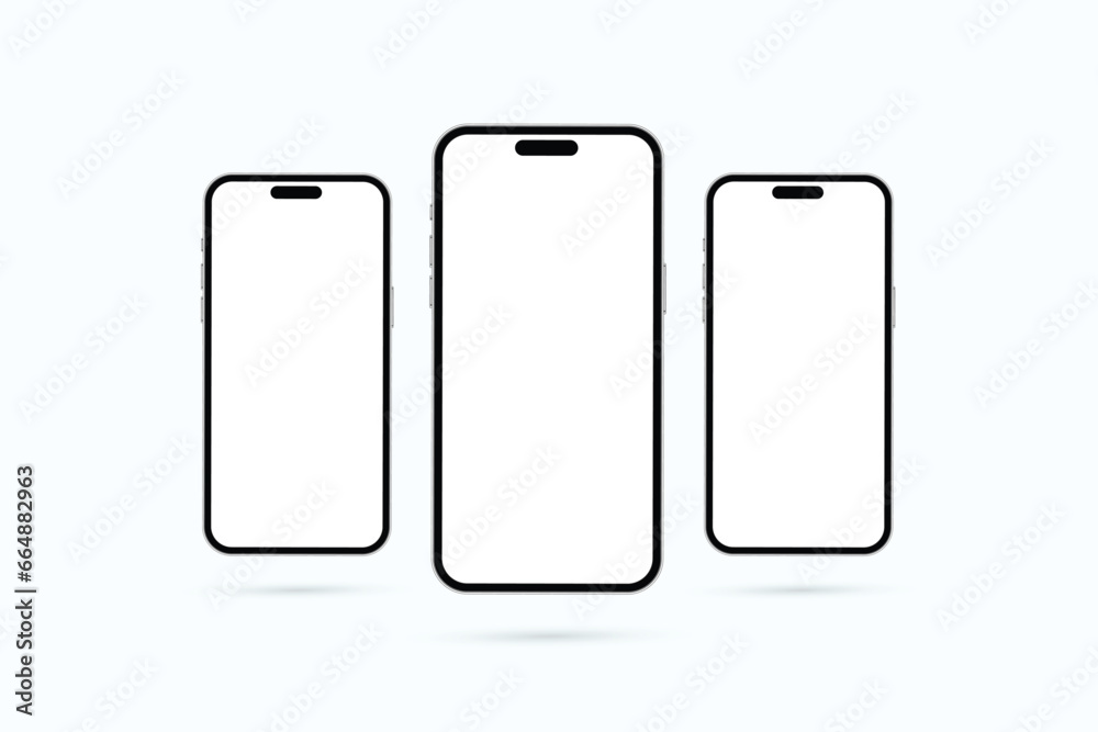 Smartphone mobile Mockup Screen isolated white empty Background banner or poster design vector File Smartphone mobile Mockup Screen isolated white empty Background banner or poster design vector File
