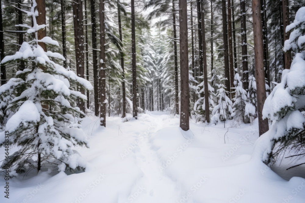 a dense pine forest blanketed in snow a dense pine forest blanketed in snow