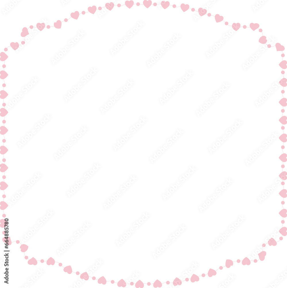 Rectangle Frame Heart Frame cute pink pastel decoration love pattern classic romantic horizontal vintage frames heart border art Elements design border decoration element decor