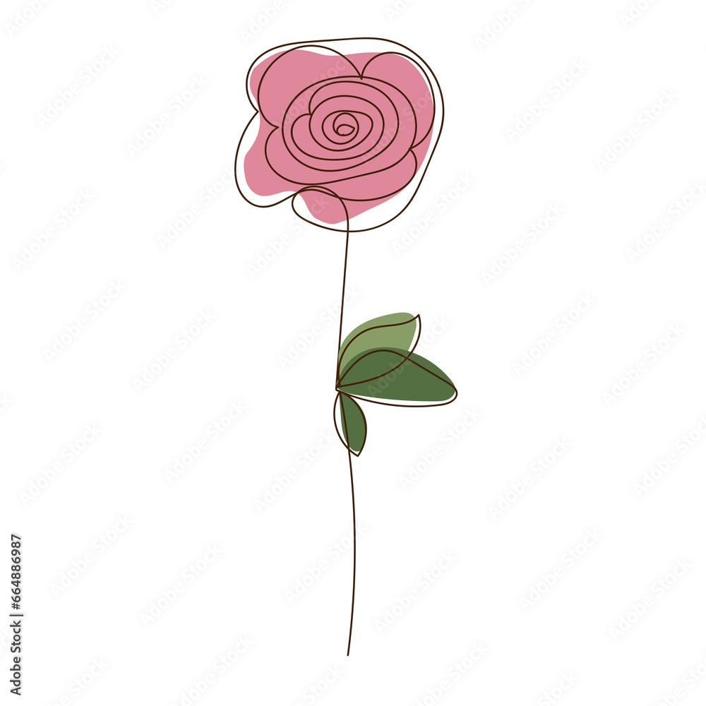 pink rose flower line art pink rose flower line art