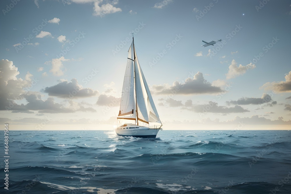 Obraz premium sailing boat on the sea