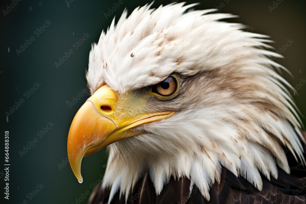 Fototapeta premium close-shot of a bald eagle staring intensely