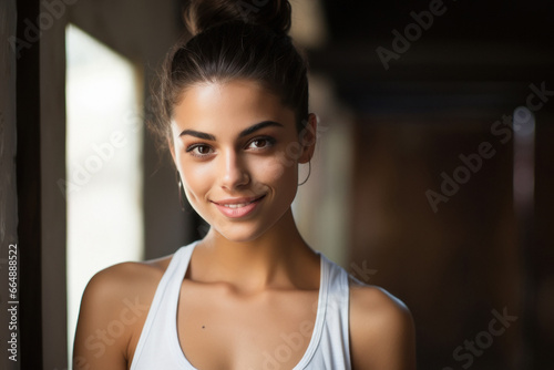 Free Download beautiful young woman in white tank top. - GFXLoad