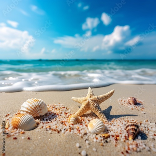 seashells on the beach generated by AI