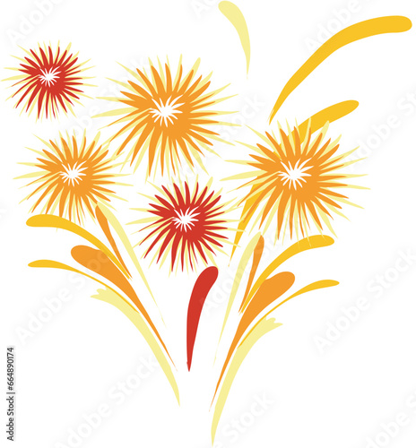 New Year Holiday Celebration Firework Icon Design
