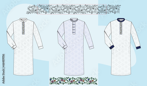 Thobes Design with embroidery and Print