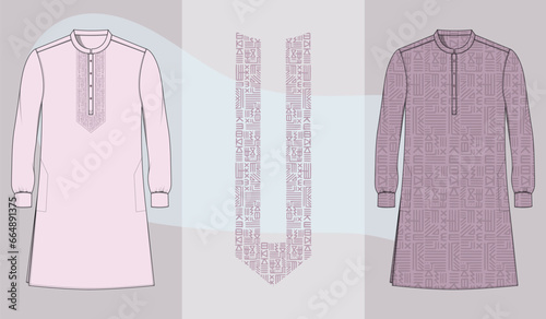 Thobes with Print and embroidery design