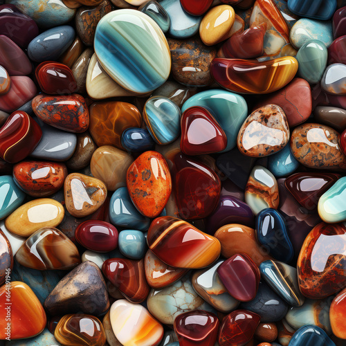 Seamless pattern with multi color stones, ai background