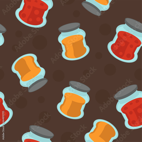 Jam in jars, preserved dessert food ingredient