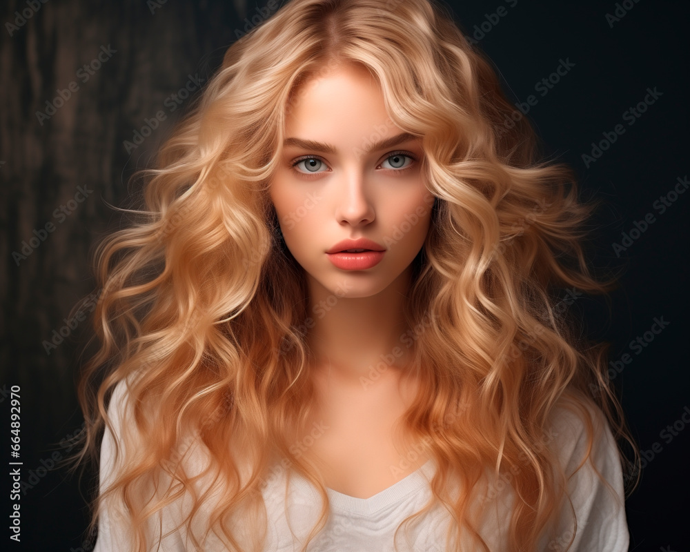 Fototapeta premium closeup of a beautiful blonde model woman