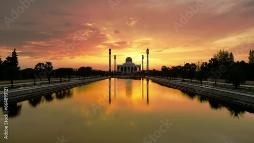 Central Mosque of Songkhla Thailand. Beautiful landscape of Aerial flying in 4K