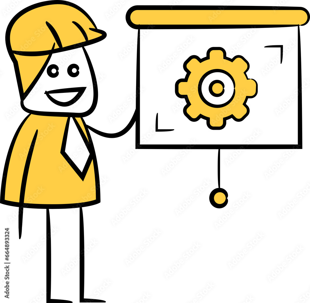 Doodle Engineer Presenting Gear on Whiteboard Illustration
Doodle Engineer Presenting Gear on Whiteboard Illustration