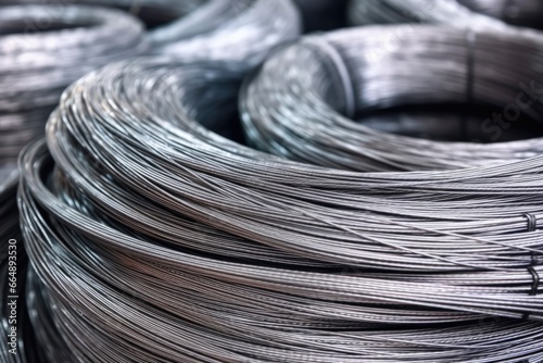 close-up of coils of steel wire in different diameters