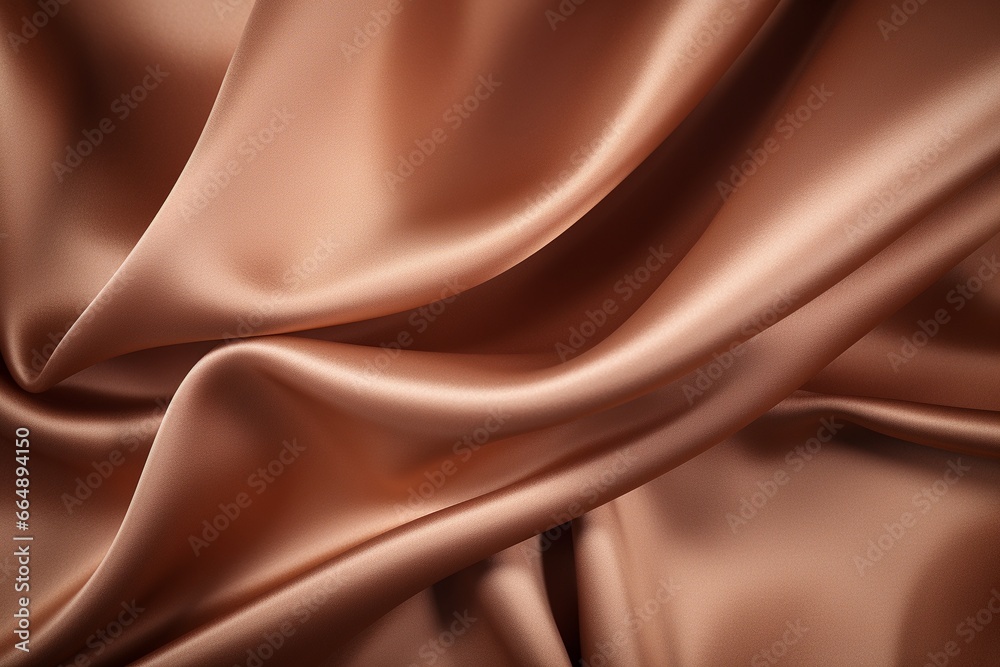 Fototapeta premium Brown Satin Fabric Texture Closeup