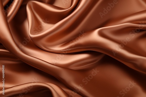 Brown Satin Fabric Texture Closeup