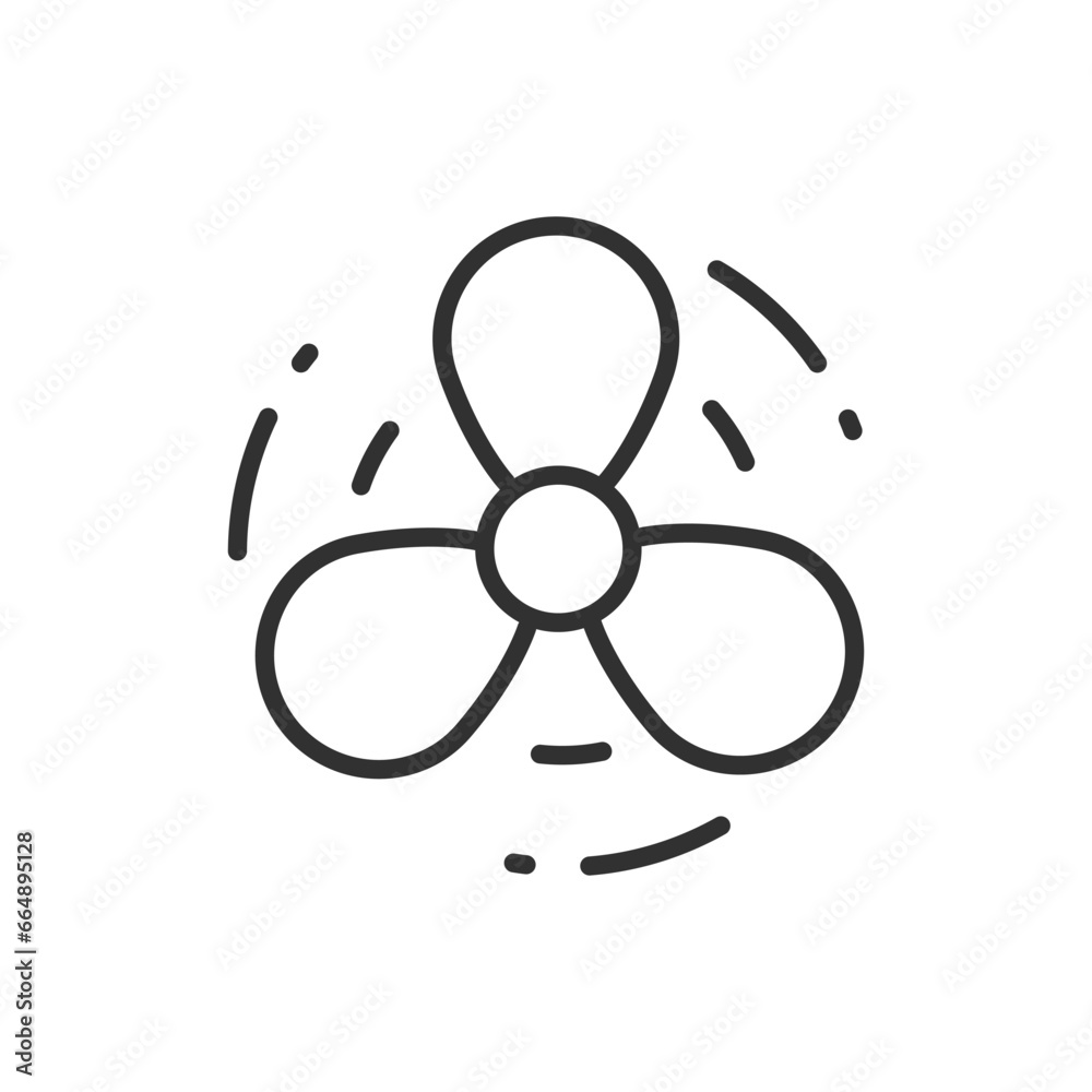 fan, linear icon. Line with editable stroke fan, linear icon. Line with editable stroke