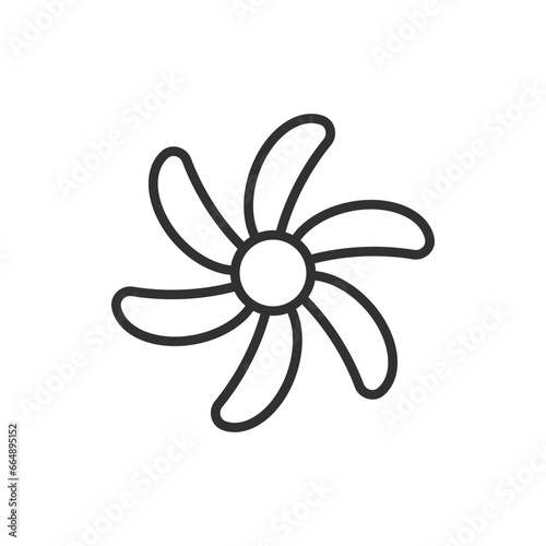 Fan, linear icon. Line with editable stroke
