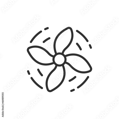 Fan, linear icon. Line with editable stroke
