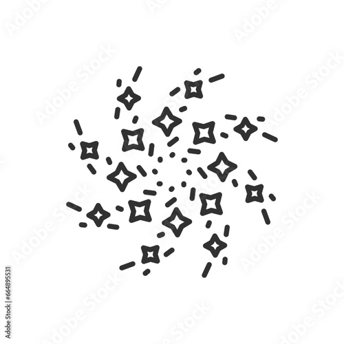Holiday Fireworks  linear icon. Line with editable stroke