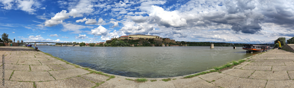 panoramic view of Petrovaradin Fortress from Novi Sad
