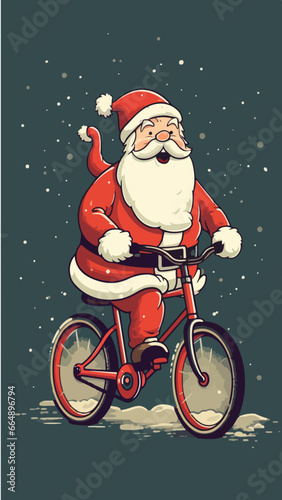 Père Noël à vélo