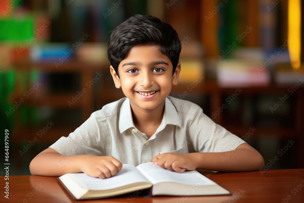 Indian little boy doing homework at home Indian little boy doing homework at home