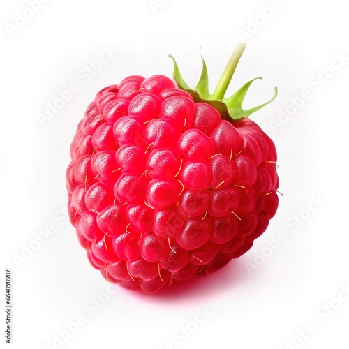 raspberry isolated on white background. Generative AI