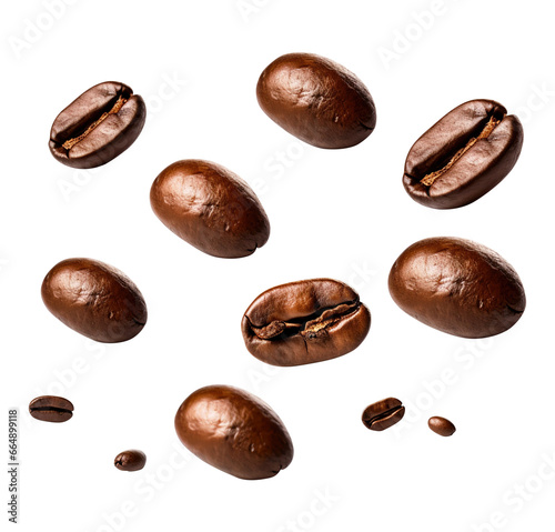 coffee beans isolated on transparent background Remove png  Clipping Path