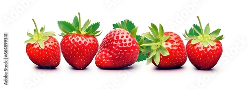 strawberry on white background. Generative AI