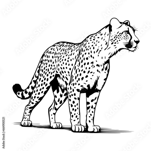 silhouette vector illustration of a cheetah
