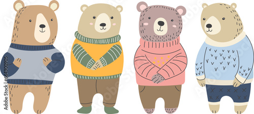bear character in doodle style isolated vector
