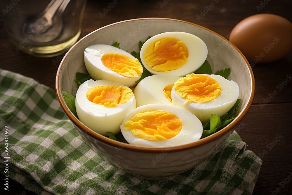 Boiled eggs in bowl. Boiled eggs in bowl.