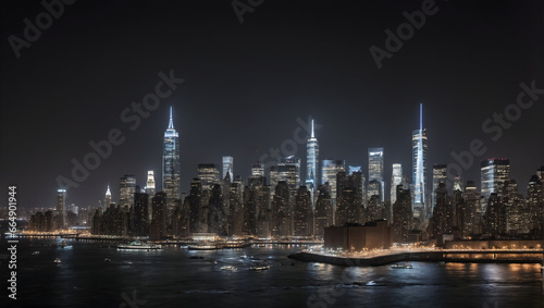 new york city at night  panorama
