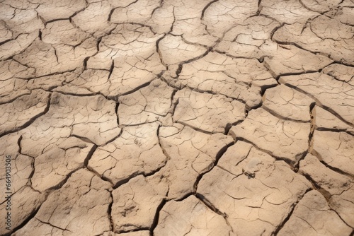 dehydrated land with visible cracks